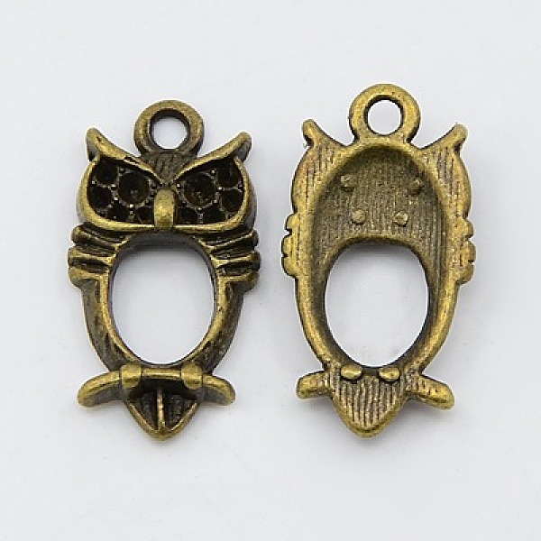 

PandaHall Alloy Pendant Enamel Settings, for Halloween, Cadmium Free & Lead Free, Owl, Antique Bronze, 23.5x13x5.5mm, Hole: 1.5mm Alloy Owl