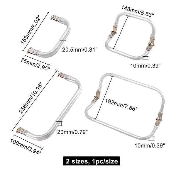 

PandaHall CHGCRAFT 2pcs 2 Style Metal Purse Frame Handle Kiss Clasp U-Shaped Aluminium Purse Closure for DIY Craft Bag Handbag Purse Making...