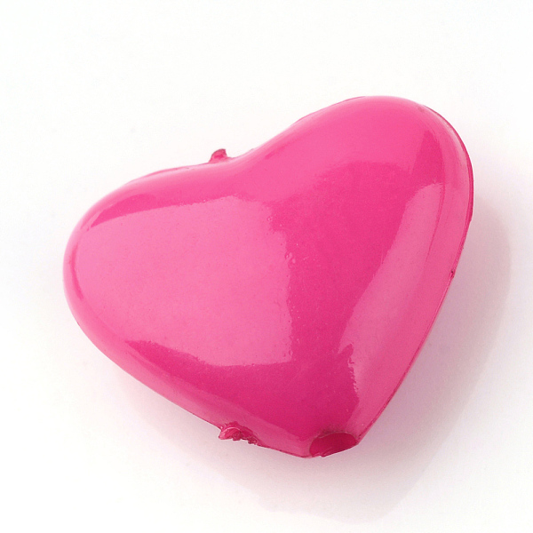 

PandaHall Opaque Acrylic Beads, Heart, Deep Pink, 10x10.5x5.5mm, Hole: 1.5mm, about 1250pcs/500g Acrylic Heart Pink