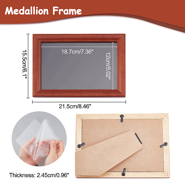 

PandaHall OLYCRAFT 8.5x6 Inch Pin Display Case Medal Display Frame Wood Picture Frame Cabinet Brooch Collection Display Case Black Military...
