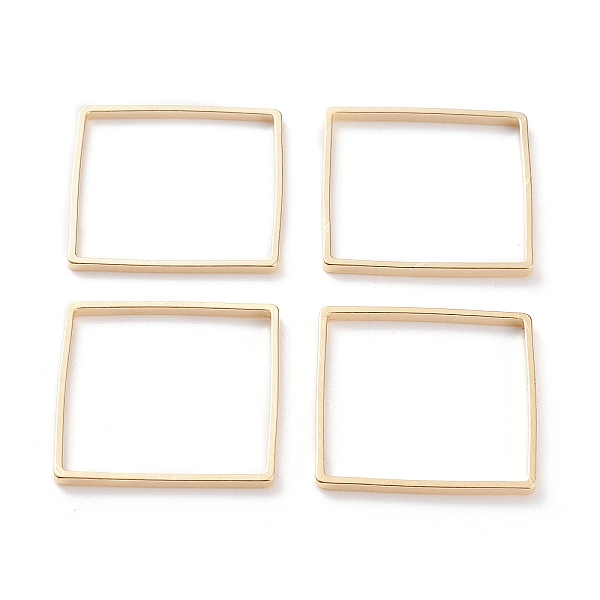

PandaHall Brass Linking Rings, Long-Lasting Plated, Square, Real 24K Gold Plated, 18x18x1mm, Inner Diameter: 17x17mm Brass Square