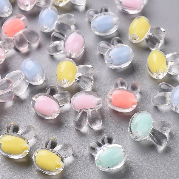 

PandaHall Transparent Acrylic Beads, Bead in Bead, Rabbit, Mixed Color, 15.5x12x9.5mm, Hole: 2mm, about 480pcs/500g Acrylic Rabbit..., Multicolor