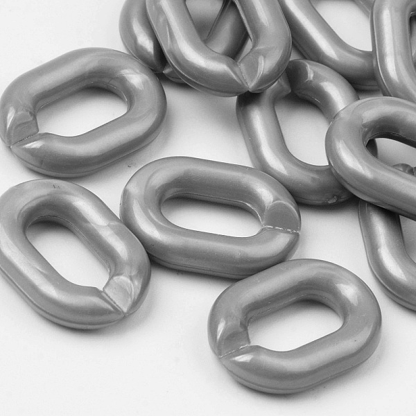 

PandaHall Opaque Acrylic Linking Rings, Quick Link Connectors, For Jewelry Cable Chains Making, Oval, Gray, 19x14x4mm, Inner Diameter...