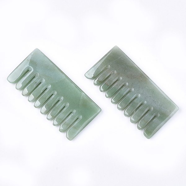 

PandaHall Natural Green Aventurine Massage Comb, Massage Tools, Gua Sha Scraping Stick, 79~81x39~41x7~8mm Green Aventurine Rectangle