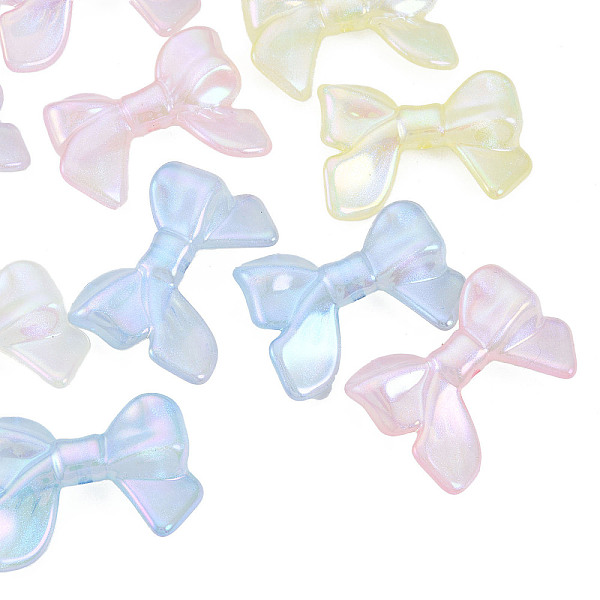 

PandaHall Rainbow Iridescent Plating Acrylic Beads, Glitter Beads, Bowknot, Mixed Color, 24.5x33x7.5mm, Hole: 2mm Acrylic Bowknot Multicolor
