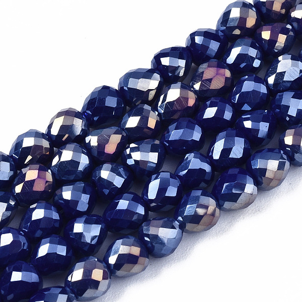 

PandaHall Opaque Glass Beads Strands, AB Color Plated, Faceted, Teardrop, Medium Blue, 4.5x4.5mm, Hole: 1mm, about 99~101pcs/strand, 17.64...