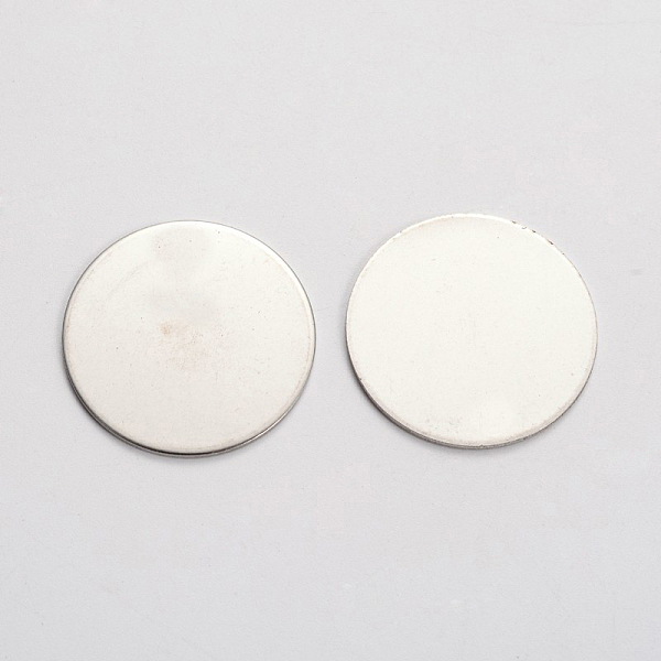 

PandaHall Stainless Steel Stamping Blank Tag Cabochons, Flat Round, Stainless Steel Color, 30x1mm Stainless Steel Flat Round