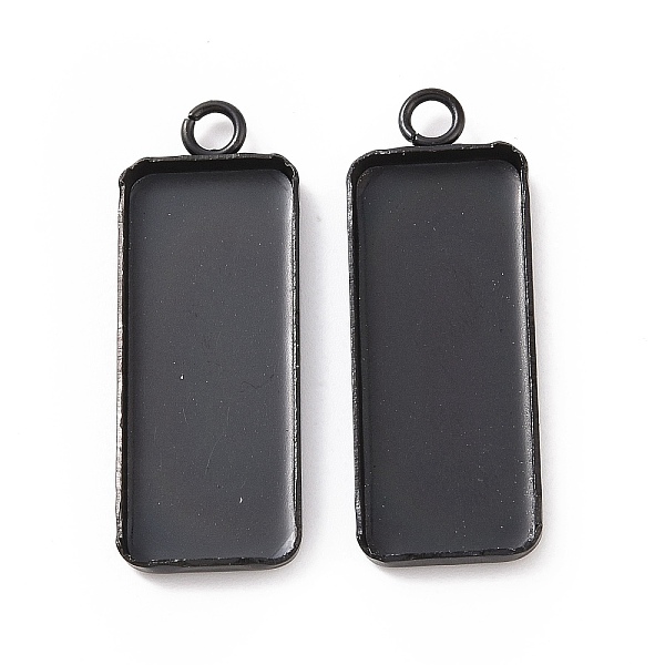 

PandaHall 304 Stainless Steel Pendant Cabochon Settings, Plain Edge Bezel Cups, Rectangle, Electrophoresis Black, Tray: 10x25mm, 30x11x2mm...