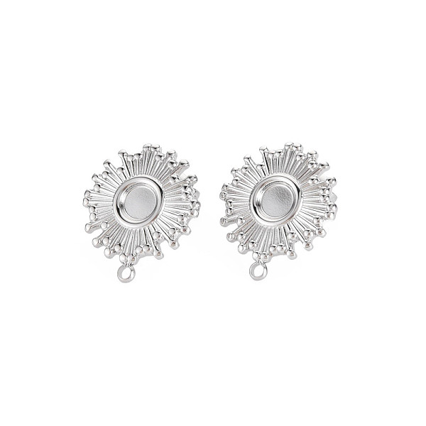 

PandaHall 304 Stainless Steel Stud Earring Findings, Earring Setting for Enamel, with Ear Nuts and Loops, Flat Round, Stainless Steel Color...