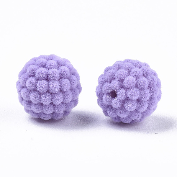 

PandaHall Flocky Acrylic Beads, Berry Beads, Waxberry, Lilac, 14mm, Hole: 1.5mm Acrylic Fruit Purple