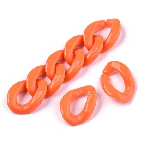 

PandaHall Opaque Acrylic Linking Rings, Quick Link Connectors, For Jewelry Curb Chains Making, Twist, Orange, 19x13x4mm, Inner Diameter...