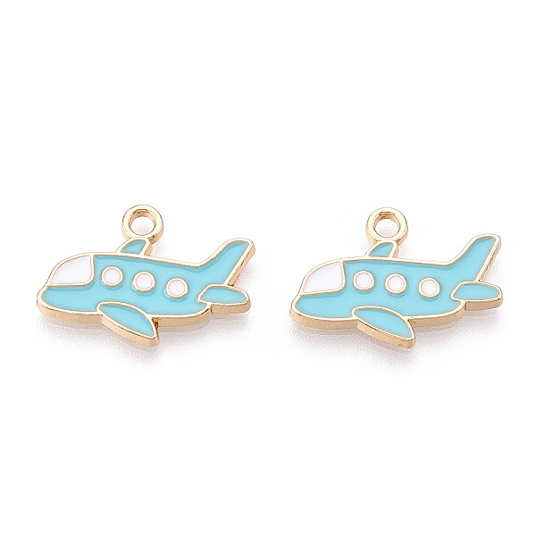 

PandaHall Alloy Enamel Pendants, Cadmium Free & Lead Free, Light Gold, Aircraft, Dark Turquoise, 13.5x19.5x2mm, Hole: 2mm Alloy+Enamel...