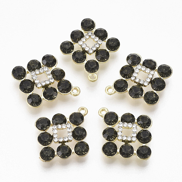 

PandaHall Golden Plated Alloy Pendants, with Glass Rhinestone, Rhombus, Gray, 23x20x5~6mm, Hole: 1.4mm Alloy+Rhinestone Rhombus Gray