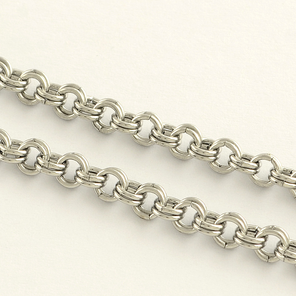 

PandaHall 3.28 Feet 304 Stainless Steel Double Link Rolo Chains, for Necklace Making, Unwelded, Stainless Steel Color, 4x0.7mm 304 Stainless...