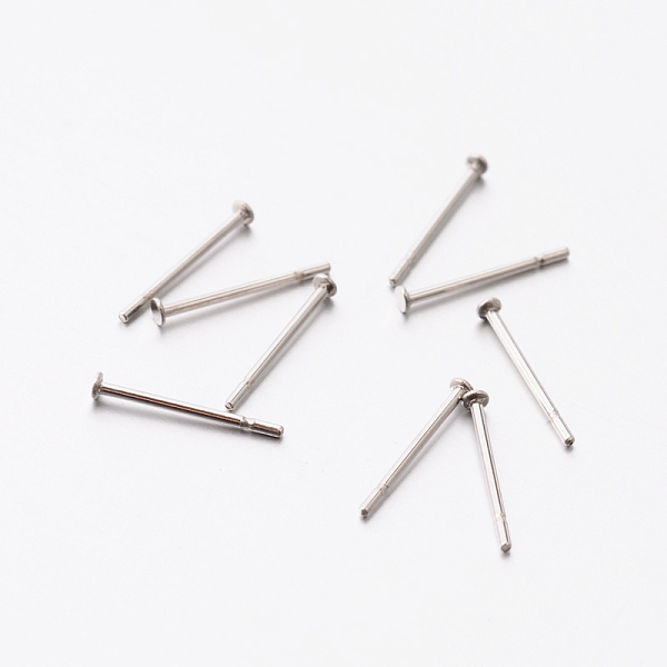 

PandaHall 304 Stainless Steel Stud Earring Findings, Stainless Steel Color, 12x1.5mm, Pin: 0.6mm 304 Stainless Steel Others