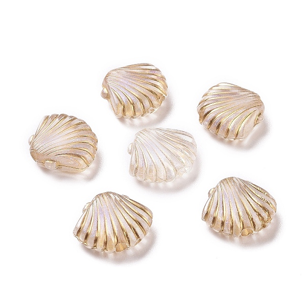 

PandaHall Plating Transparent Acrylic Beads, Golden Metal Enlaced, Shell, Clear, 10.5x12x4mm, Hole: 1.6mm, 1580pcs/500g Acrylic Shell Shape...