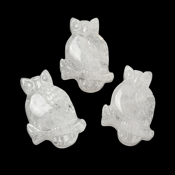 

PandaHall Natural Quartz Crystal Pendants, Rock Crystal Pendants, Owl Charms, 44~46x29~31x7.5~10mm, Hole: 1.4mm Quartz Crystal Owl