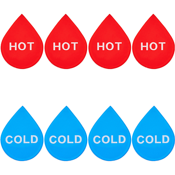

PandaHall CRASPIRE 12Pcs 2 Colors Acrylic Public Signs, Hot & Cold Water Marking for Faucet, Teardrop, 44.5~45x34.5x1.5~2mm, 6pcs/color...