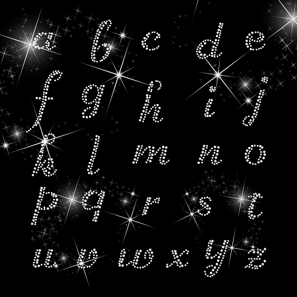 

PandaHall Fingerinspire Glitter Hotfix Rhinestone(Hot Melt Adhesive On The Back), Costume Accessories, Alphabet a~z, Crystal, 33x21.8cm..., Clear