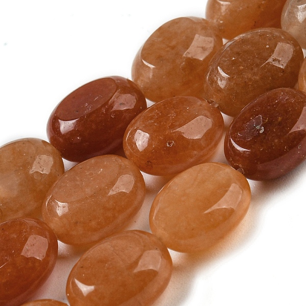 

PandaHall Natural Red Aventurine Beads Strands, Flat Oval, 10x8x5.5mm, Hole: 0.8mm, about 39pcs/strand, 15.47''(39.3cm) Red Aventurine Oval