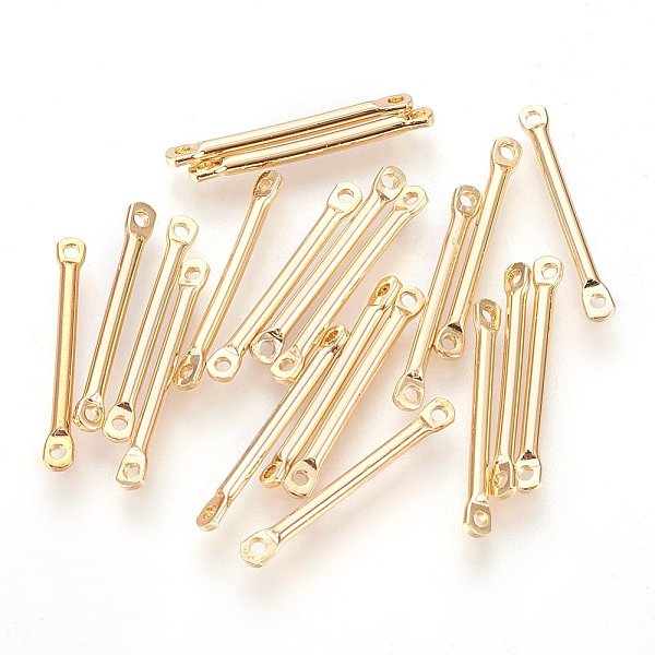 

PandaHall Brass Bar Links connectors, Nickel Free, Real 18K Gold Plated, 13x2x1mm, Hole: 1mm Brass Others
