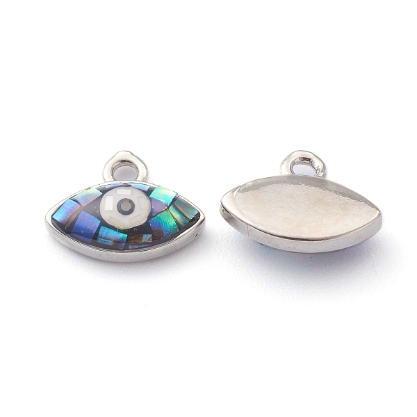 

PandaHall Brass Shell Charms, Eye, Mixed Color, 8x10x3mm, Hole: 1.2mm Shell Eye Multicolor