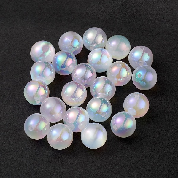 

PandaHall Opaque Acrylic Beads, AB Color, Round, Colorful, 15.8x15.8mm, Hole: 2.4mm Acrylic Round