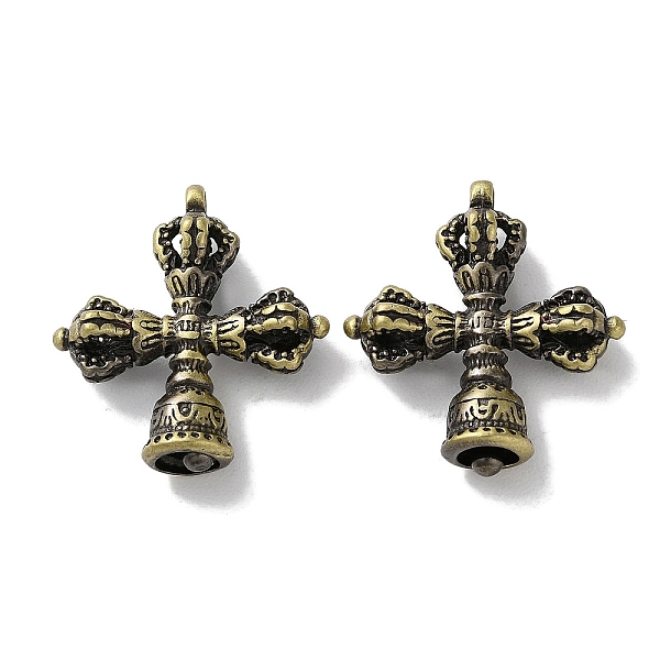 

PandaHall Tibetan Style Brass Pendants, Cadmium Free & Lead Free, Cross, Antique Bronze, 26x24.5x7.5mm, Hole: 1.2mm Brass Cross
