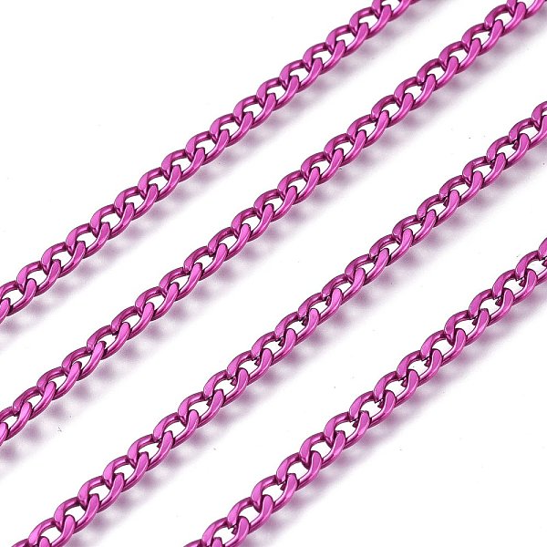 

PandaHall Electrophoresis 304 Stainless Steel Curb Chains, Unwelded, with Spool, Medium Violet Red, 4.2x2.6x0.6mm, about 32.8 Feet(10m)/roll...