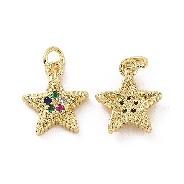 

PandaHall Brass Micro Pave Cubic Zirconia Charms, with Jump Ring, Star Charm, Real 18K Gold Plated, 14.5x12.5x3.5mm, Hole: 3.2mm Brass+Cubic...