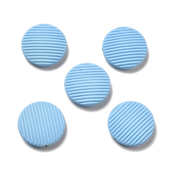 

PandaHall Opaque Acrylic Beads, with Enamel, Flat Round with Stripe Groove Pattern, Mixed Color, 25x7mm, Hole: 1.6mm Acrylic Flat Round..., Multicolor