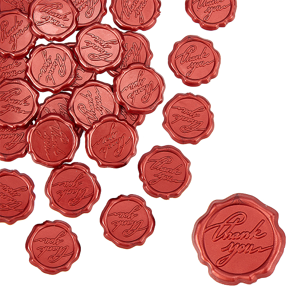 

PandaHall Adhesive Wax Seal Stickers, For Envelope Seal, Indian Red, 30.8x30.8x2.2mm Wax Red