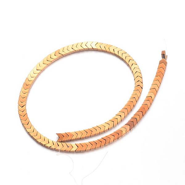 

PandaHall Electroplated Non-magnetic Synthetic Hematite Bead Strands, Arrow, Copper Plated, 6x7x3mm, Hole: 1mm, about 100pcs/strand, 15.7...