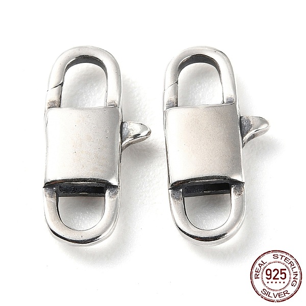 

PandaHall 925 Thailand Sterling Silver Lobster Claw Clasps, Lock, with 925 Stamp, Antique Silver, 14.5x7x2.5mm, Hole: 2.5x3mm Sterling...