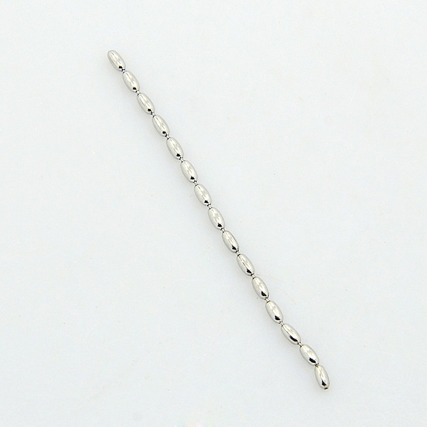 

PandaHall 304 Stainless Steel Rice Bead Ball Chains, Soldered, Stainless Steel Color, 3x1.5mm 304 Stainless Steel