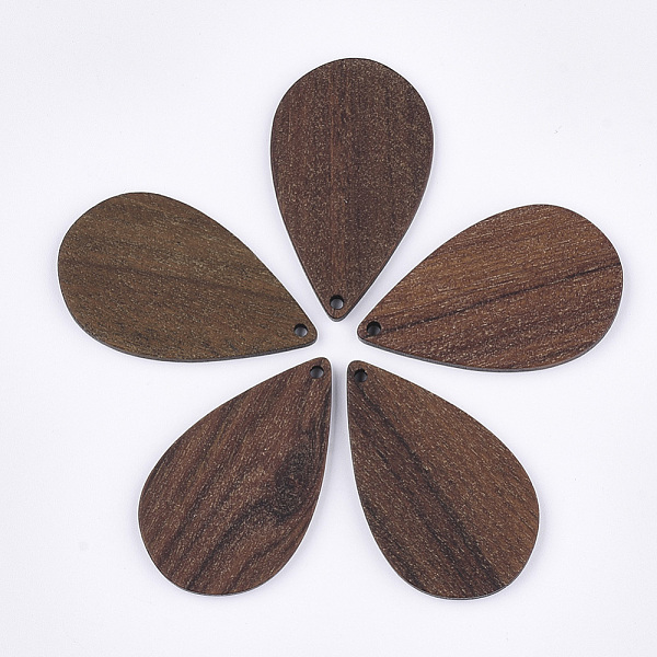 

PandaHall Walnut Wood Pendants, Teardrop, Saddle Brown, 39.5x24x2mm, Hole: 1.8mm Wood Teardrop