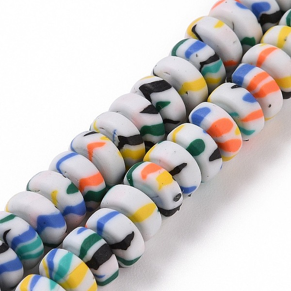 

PandaHall Handmade Polyester Clay Beads Strand, Abacus, Silver, 6.5~7.5x3~3.5mm, Hole: 1.4~1.8mm, about 111~117pcs/strand, 15.63''~16.14''...