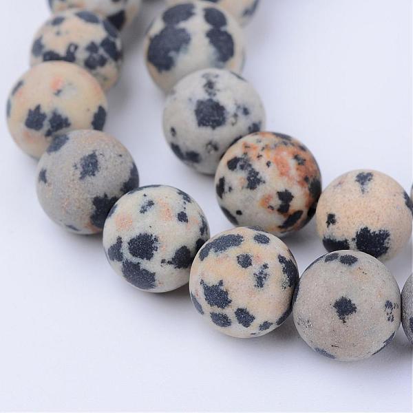 

PandaHall Natural Dalmatian Jasper Beads Strands, Frosted, Round, 10~10.5mm, Hole: 1.2mm, about 36pcs/strand, 15.5 inch Dalmatian Jasper...