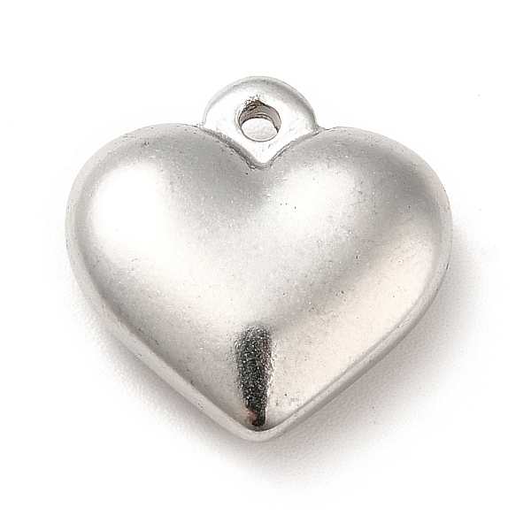 

PandaHall 304 Stainless Steel Pendants, Puffed Heart Charms, Stainless Steel Color, 17x16.5x5mm, Hole: 1.6mm 304 Stainless Steel Heart