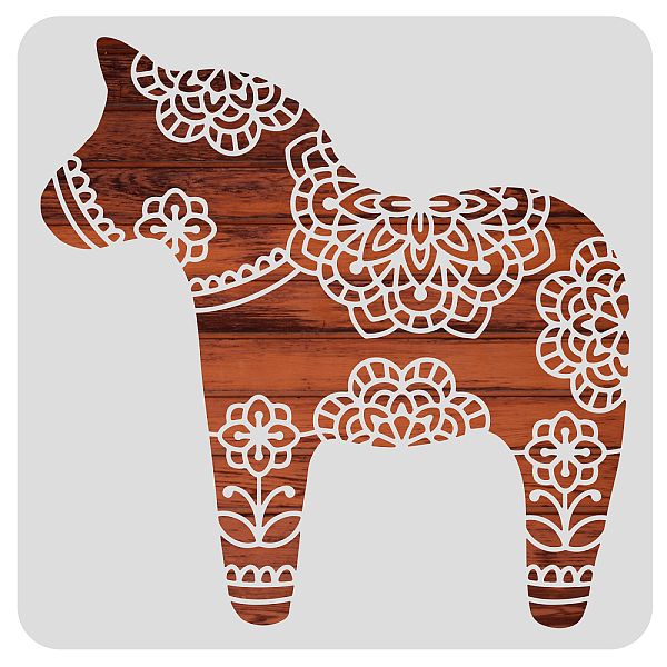 

PandaHall BENECREAT 30x30cm Animal Theme Craft Painting Templates, Patterned Horse Drawing Stencils for Scrapbook Decoration DIY Crafts..., White
