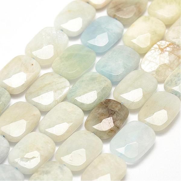 

PandaHall Natural Aquamarine Beads Strands, Faceted, Rectangle, 14x10x3mm, Hole: 1mm, about 26pcs/strand, 15.3 inch(39cm) Aquamarine..., Green
