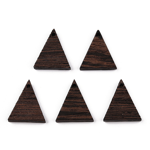 

PandaHall Natural Wenge Wood Pendants, Undyed, Triangle Charms, Coconut Brown, 17x15x3.5mm, Hole: 1.4mm Wood Triangle