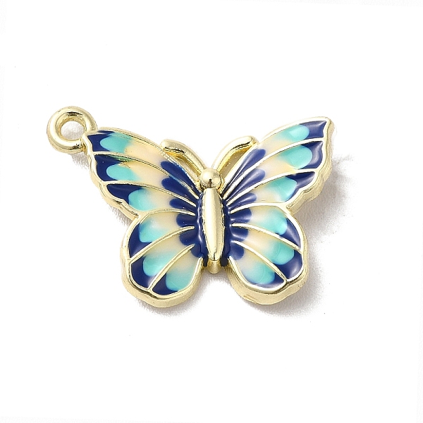 

PandaHall Alloy Enamel Pendants, Light Gold, Butterfly Charm, Blue, 23x19x3.5mm, Hole: 1.5mm Alloy+Enamel Butterfly Blue
