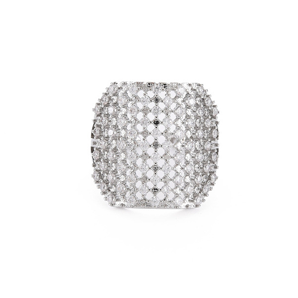 

PandaHall Brass Micro Pave Cubic Zirconia Cuff Rings, Open Rings for Women, Cadmium Free & Nickel Free & Lead Free, Real Platinum Plated..., Clear