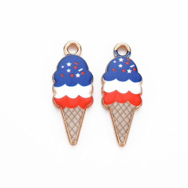 

PandaHall Rack Plating Alloy Enamel Pendants, Light Gold, Cadmium Free & Nickel Free & Lead Free, Ice Cream, Blue, 22.5x8.5x2mm, Hole: 1.8mm...