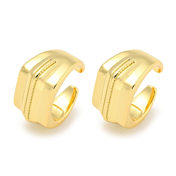 

PandaHall Brass Cuff Earrings for Women, Round Ring, Real 18K Gold Plated, 14x8.5mm Brass Ring
