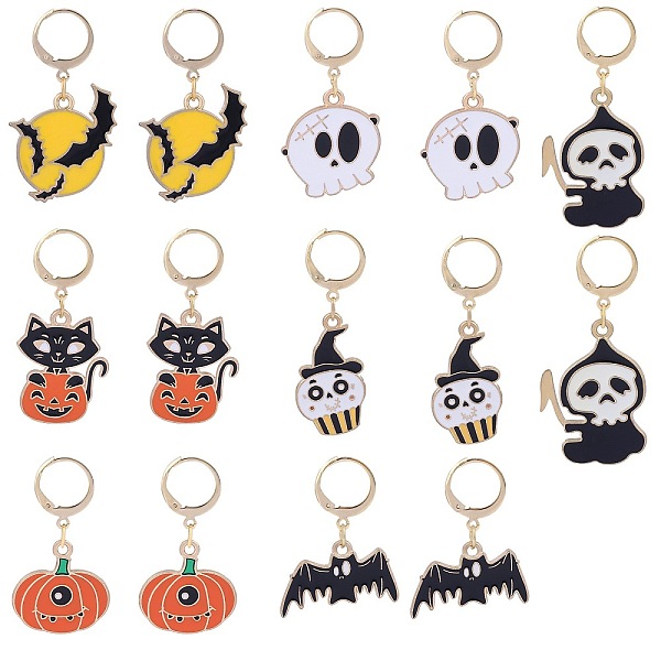 

PandaHall Halloween Theme Alloy Enamel Pendant Locking Stitch Markers, 304 Stainless Steel Clasp Stitch Marker, Pumpkin/Ghost/Bat, Mixed..., Multicolor