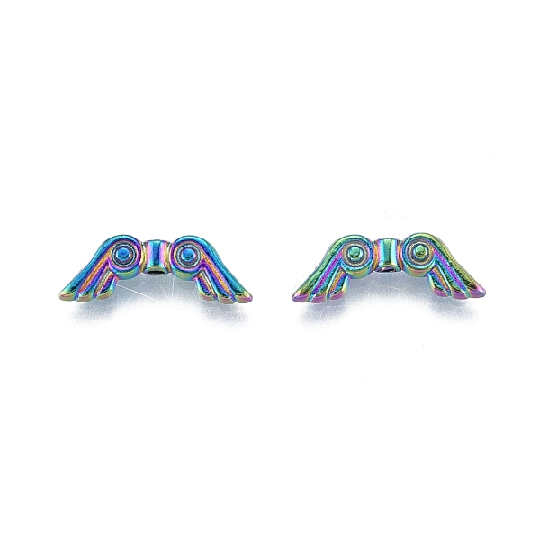 

PandaHall Rack Plating Alloy Bead, Wing, Rainbow Color, 7x20x3mm, Hole: 1.4mm Alloy Wing
