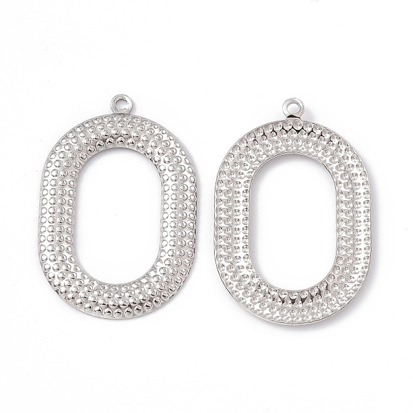 

PandaHall 304 Stainless Steel Pendants, Oval Charm, Stainless Steel Color, 41.5x27.5x2mm, Hole: 2mm 304 Stainless Steel Oval