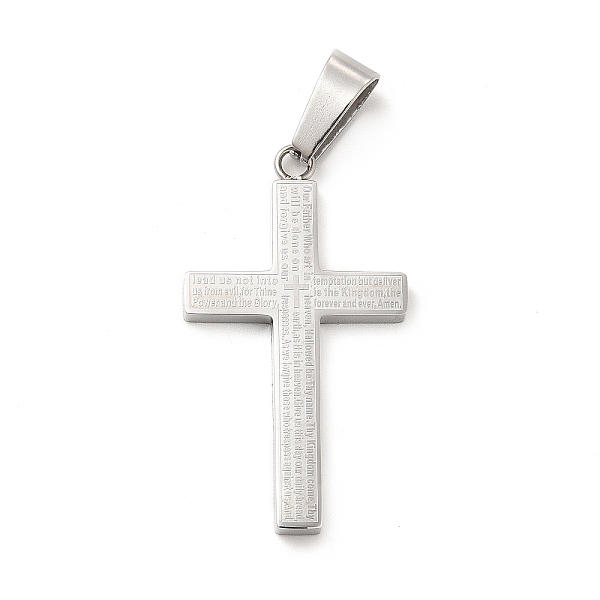 

PandaHall 304 Stainless Steel Pendants, Cross with Word Charms, Stainless Steel Color, 37.5x21x3mm, Hole: 10.2x5.5mm 304 Stainless Steel...